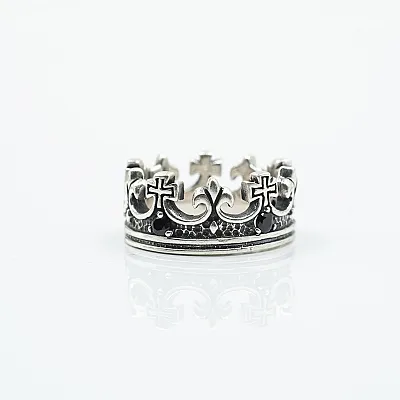 Inel coroana cubic zirconia negru Argint - 3