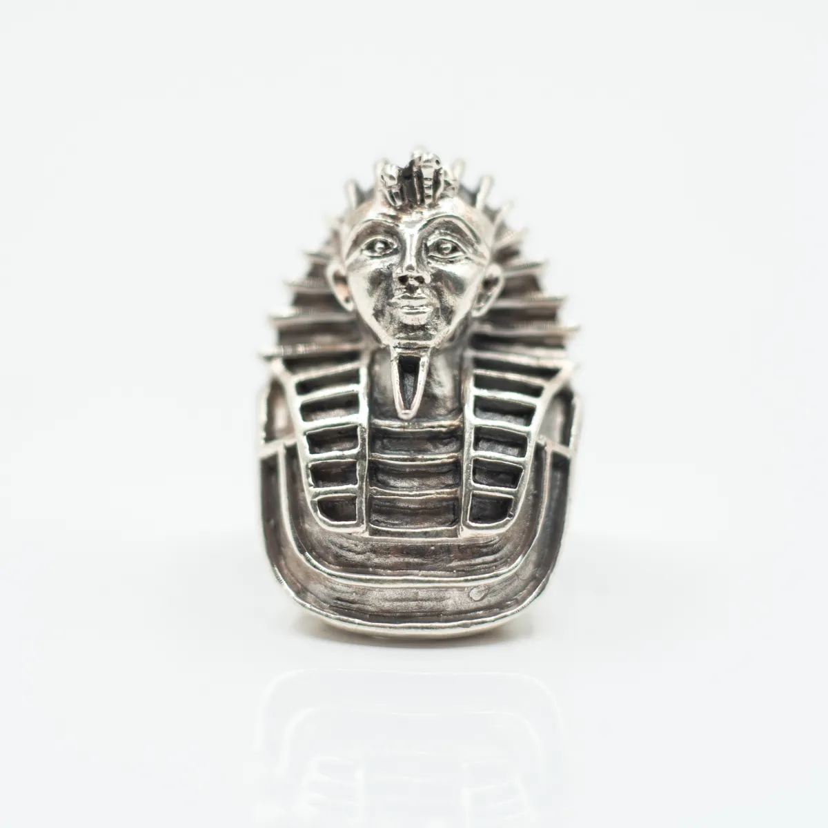 Inel masiv bust Tutankhamon Argint