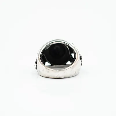 Inel rotund sarpe c.z negru Argint - 4
