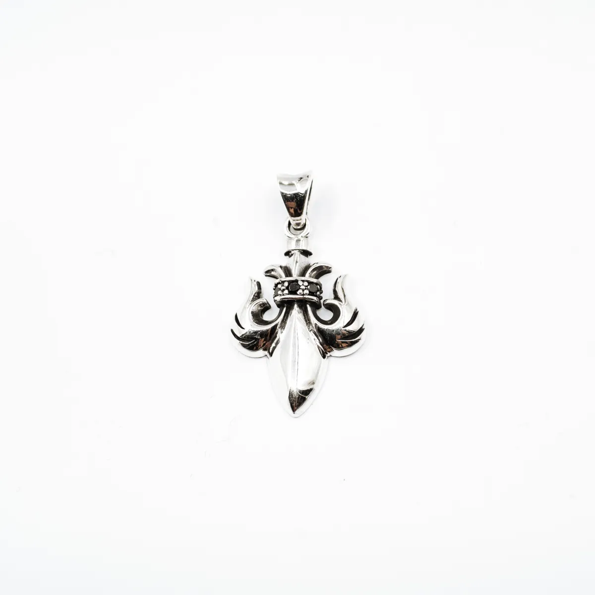 Pandantiv fleur de lys c.z Argint
