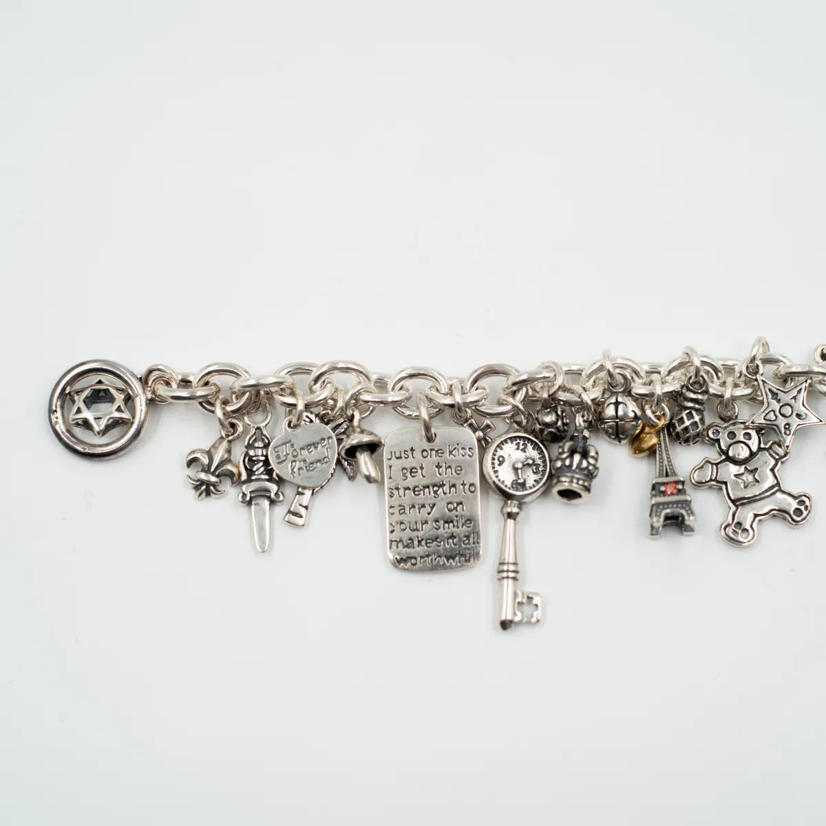 Bratara flexibila multi charms ursulet Argint
