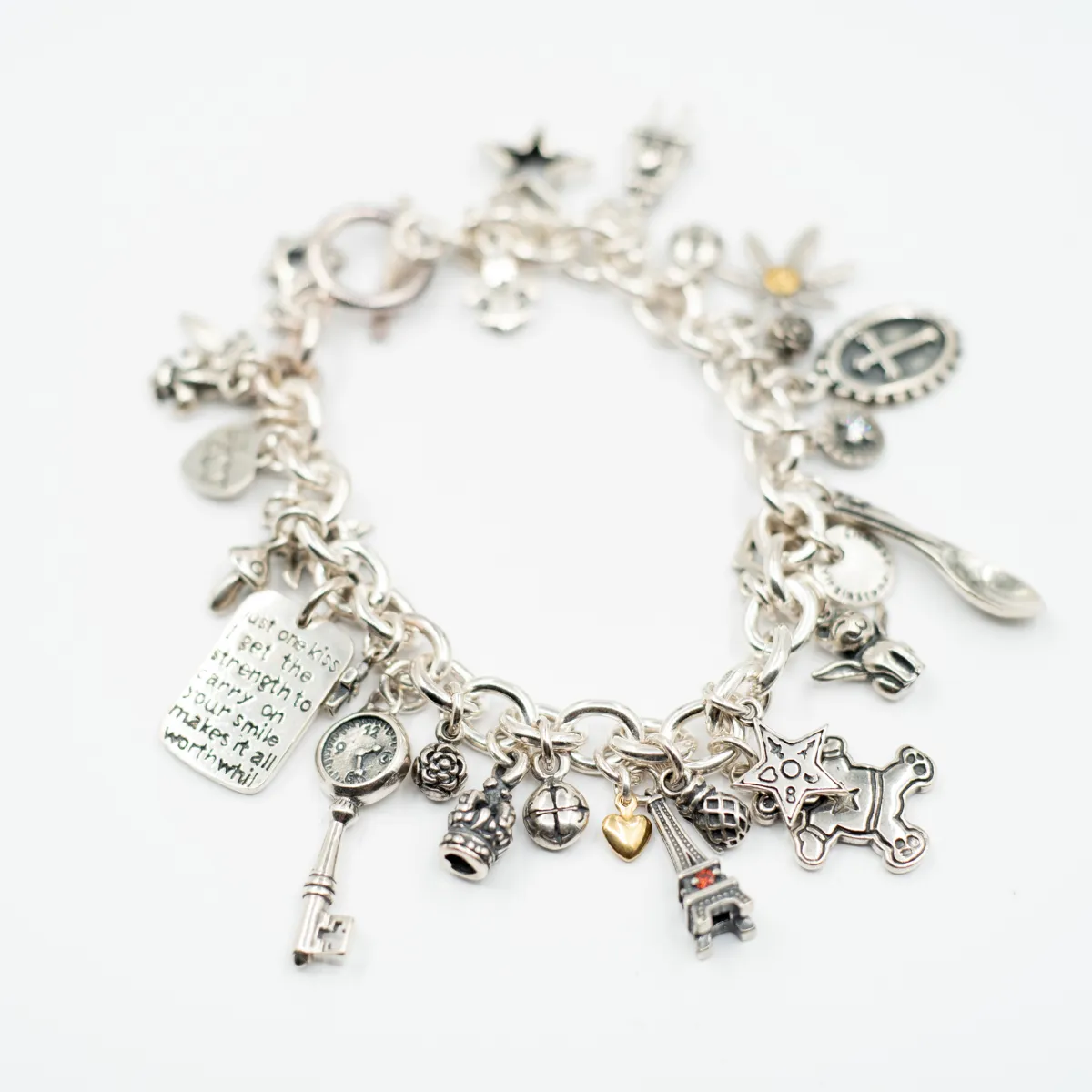 Bratara flexibila multi charms ursulet Argint