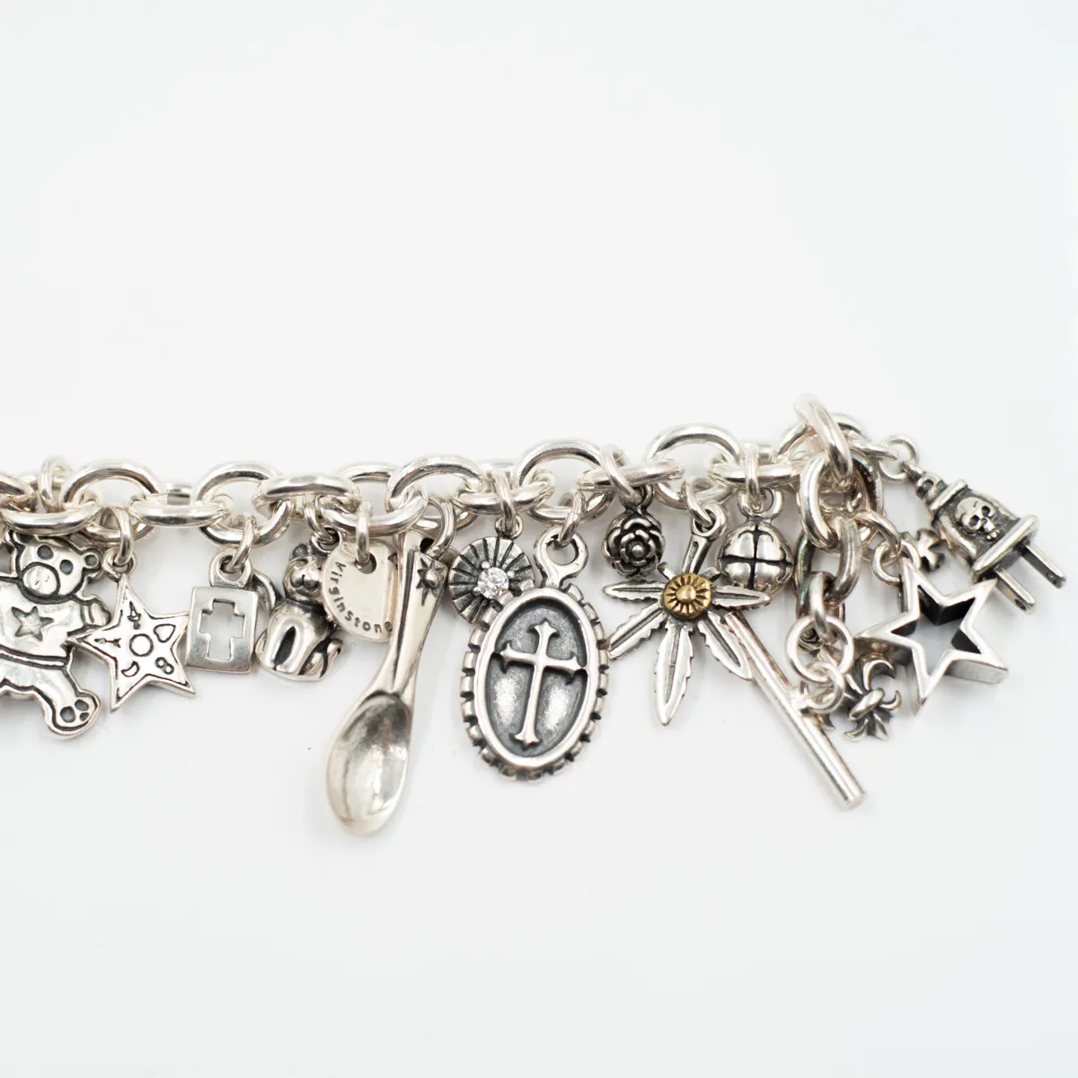 Bratara flexibila multi charms ursulet Argint