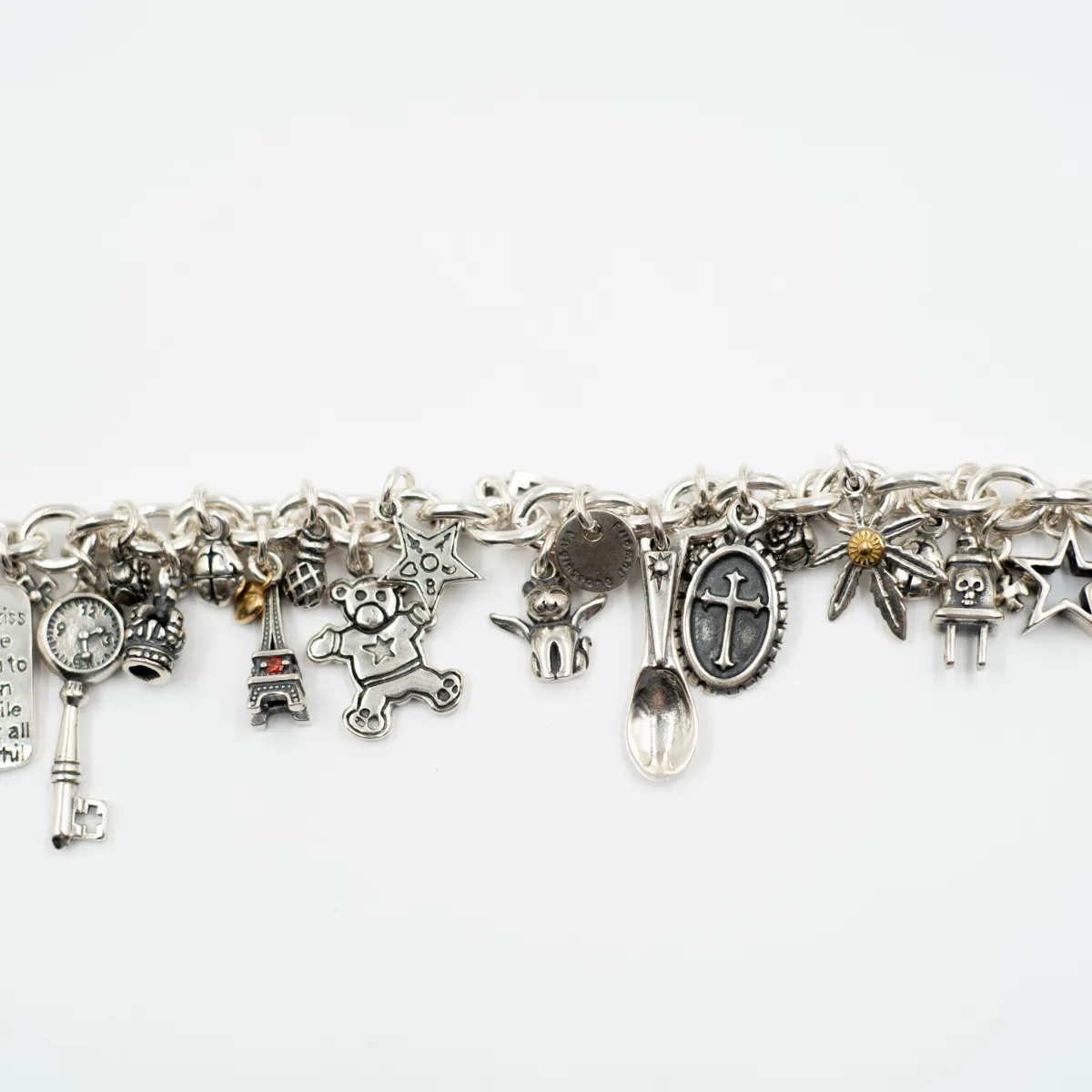 Bratara flexibila multi charms ursulet Argint