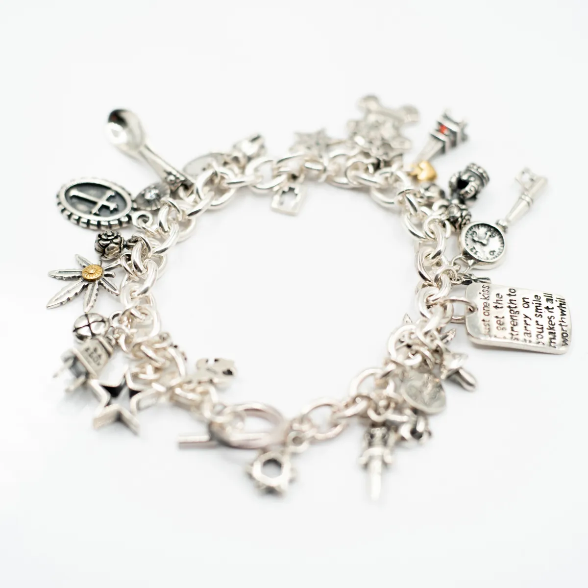 Bratara flexibila multi charms ursulet Argint