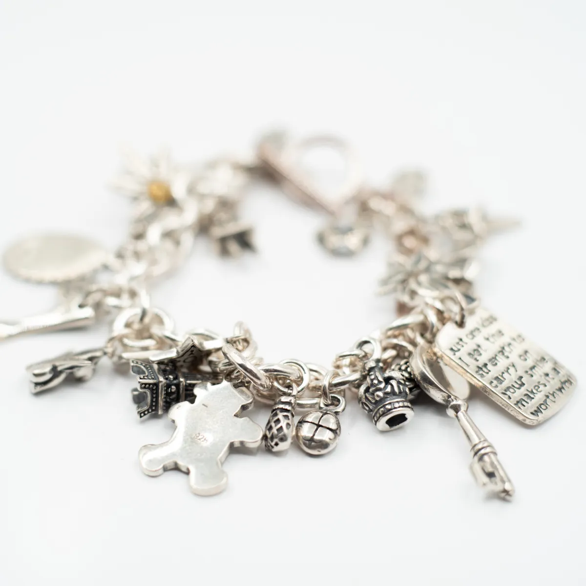 Bratara flexibila multi charms ursulet Argint