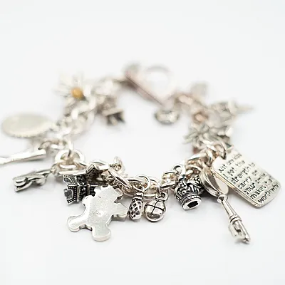 Bratara flexibila multi charms ursulet Argint - 3