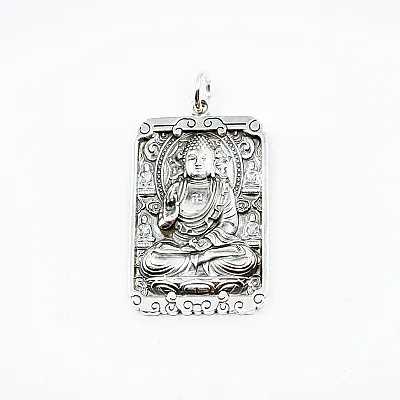 Pandantiv placuta Buddha mantra Argint - 1