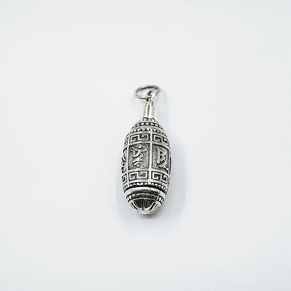 Pandantiv rotativ oval mantra Argint