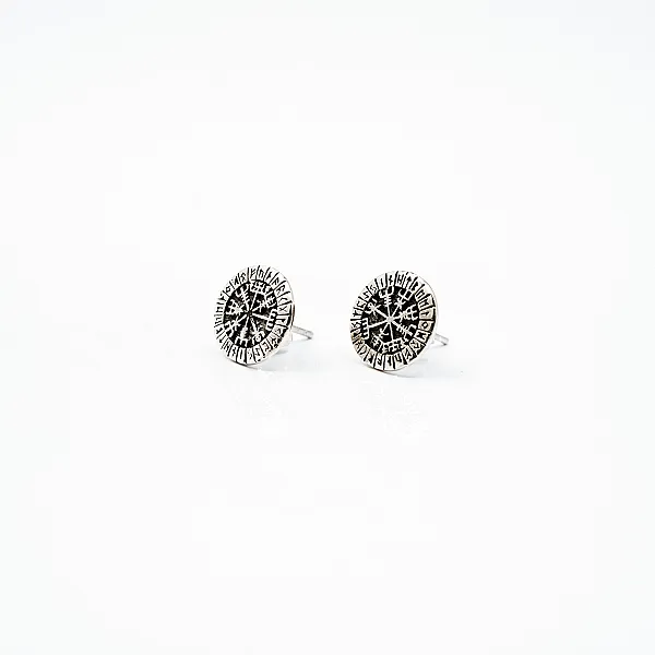 Cercei simbol Vegvisir rune Argint