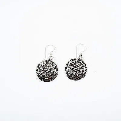 Cercei lungi simbol Vegvisir rune Argint - 1