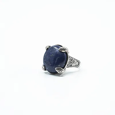 Inel rotund serpi lapis lazuli Argint - 2