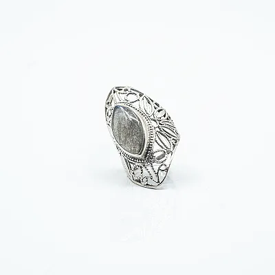 Inel lung broderie labradorite Argint - 1
