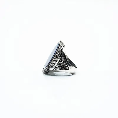 Inel oval model lapis lazuli Argint - 3