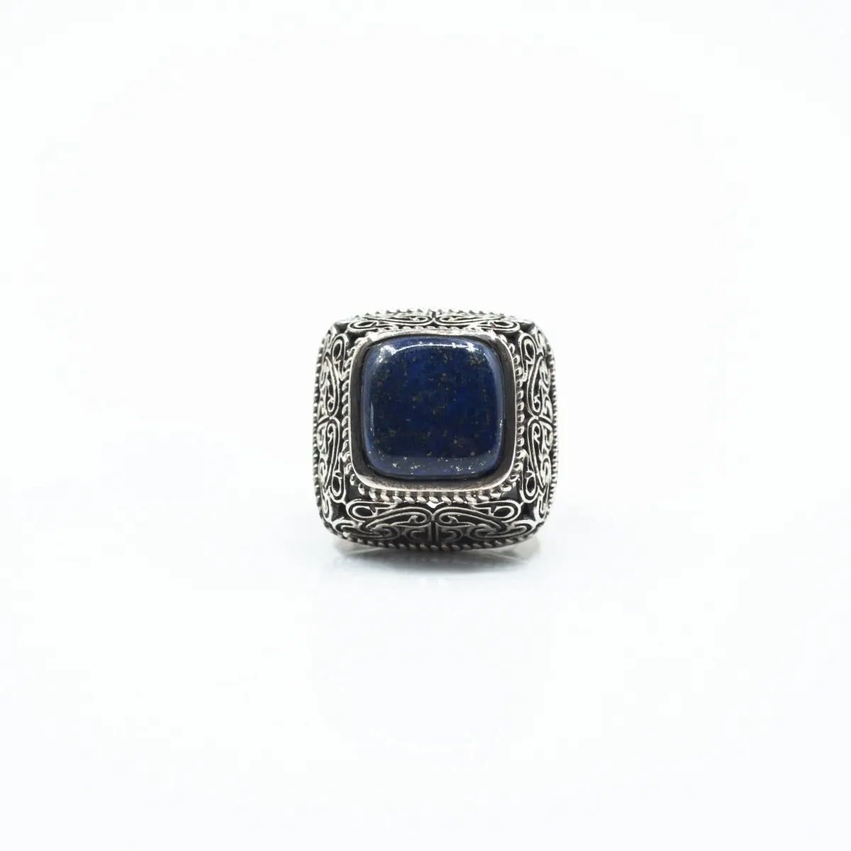 Inel patrat l lapis lazuli Argint