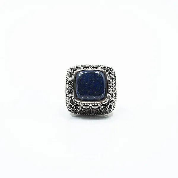 Inel patrat l lapis lazuli Argint