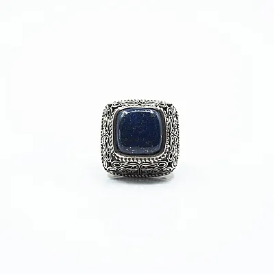 Inel patrat l lapis lazuli Argint - 1