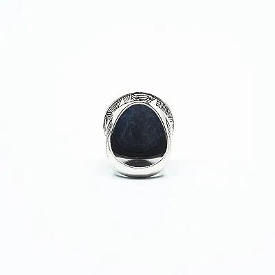 Inel oval model lapis lazuli Argint - 4