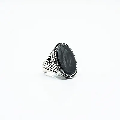 Inel oval model onix Argint - 5