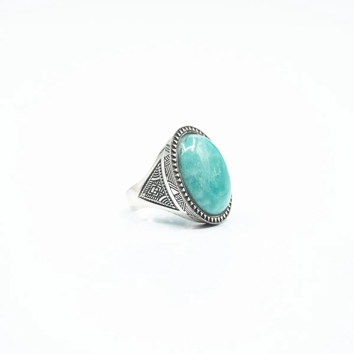 Inel oval model amazonite Argint