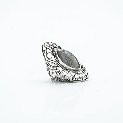 Inel lung broderie labradorite Argint - 5