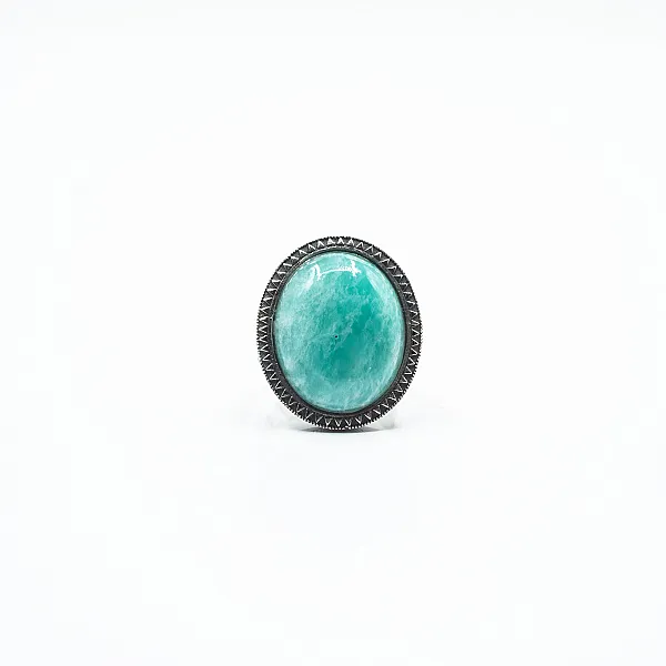 Inel oval model amazonite Argint