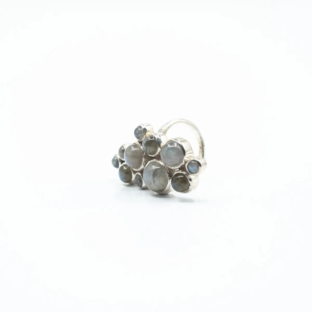 Inel lung picaturi labradorite Argint