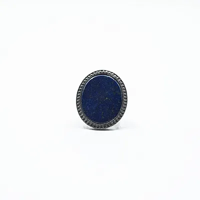 Inel oval model lapis lazuli Argint - 1