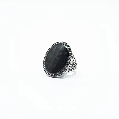 Inel oval model onix Argint - 2