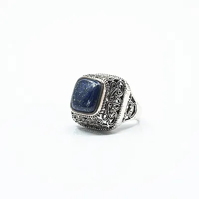 Inel patrat l lapis lazuli Argint - 2