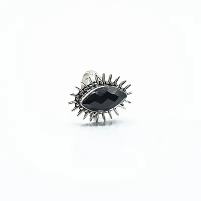 Inel oval raze solare onix Argint - 4