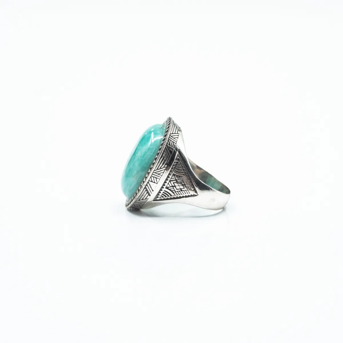 Inel oval model amazonite Argint