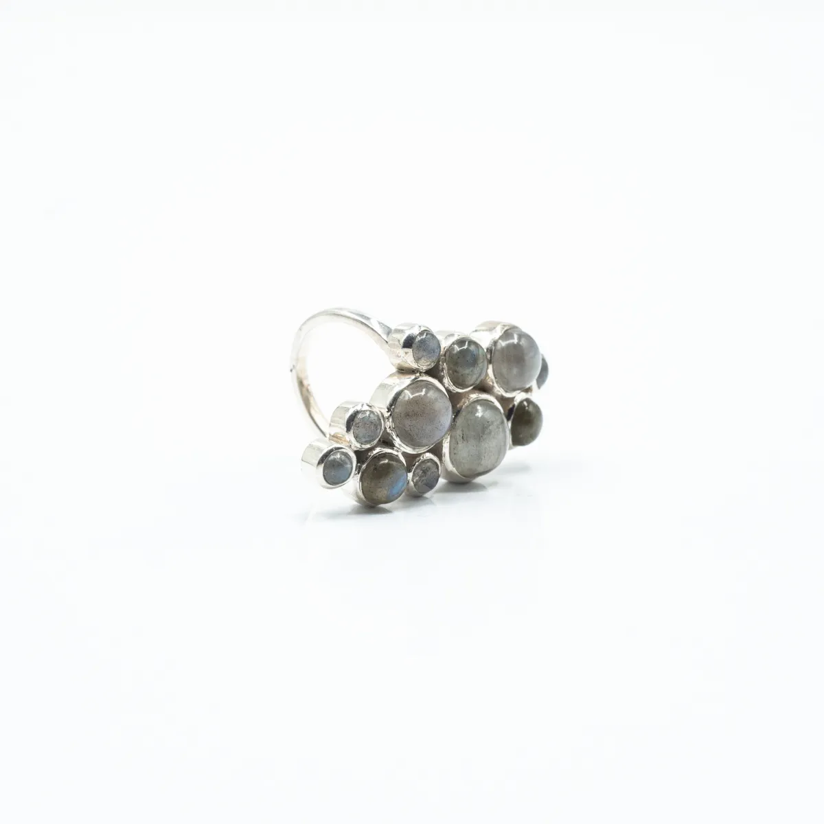Inel lung picaturi labradorite Argint