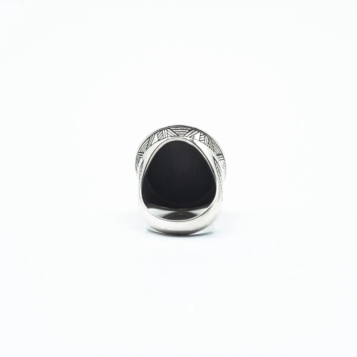 Inel oval model onix Argint