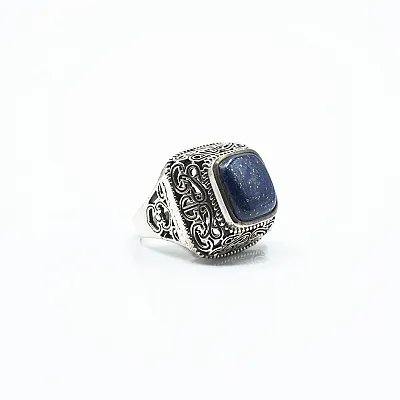 Inel patrat l lapis lazuli Argint - 5