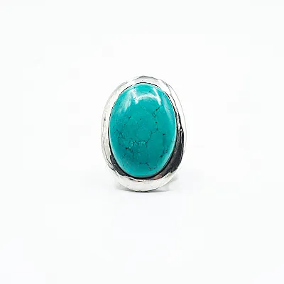 Inel oval simplu turcoaza Argint - 1