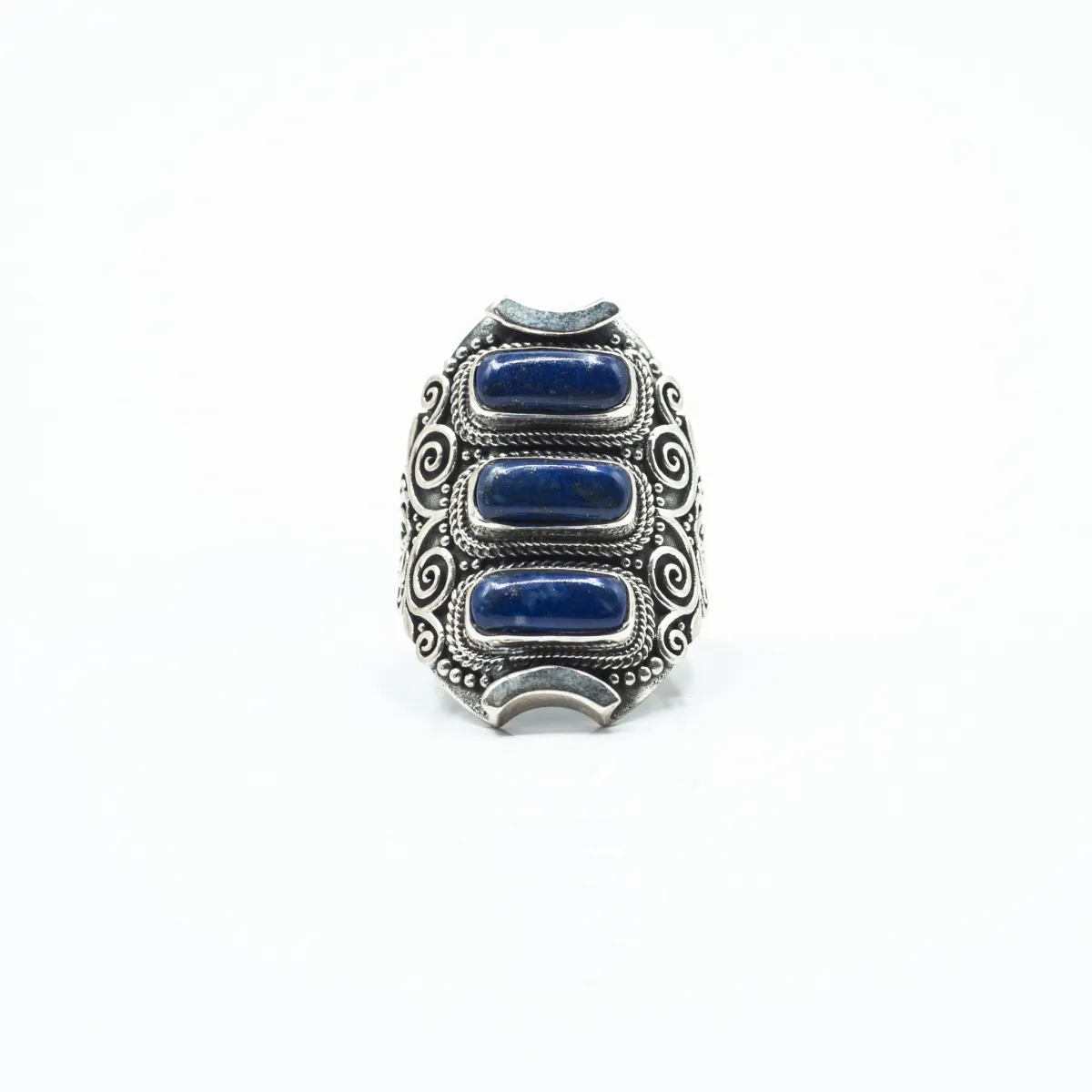 Inel lung dungi lapis lazuli Argint