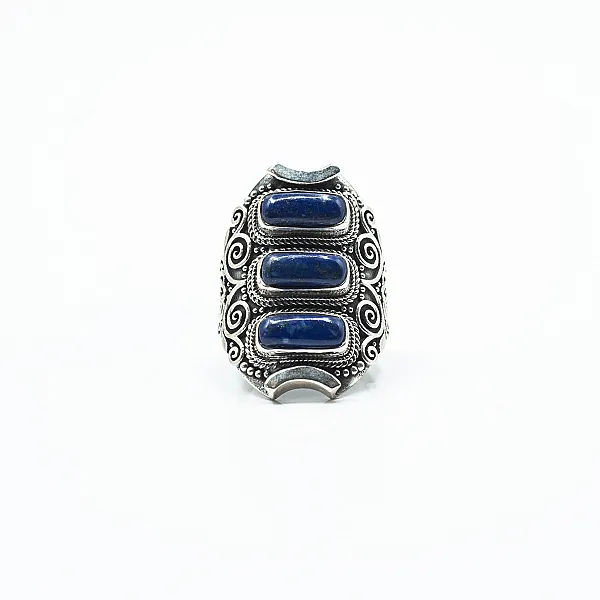 Inel lung dungi lapis lazuli Argint