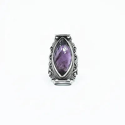 Inel oval ascutit ametist Argint - 1