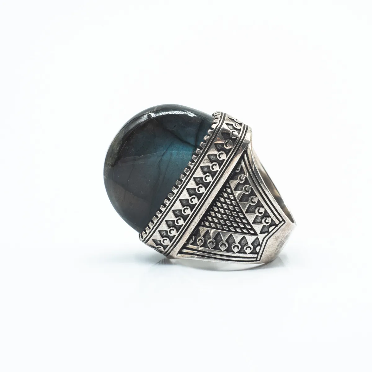 Inel oval tuguiat labradorite Argint