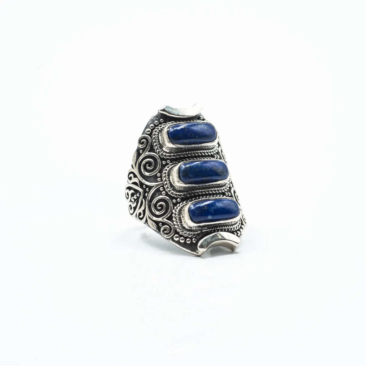 Inel lung dungi lapis lazuli Argint