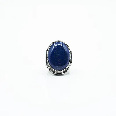 Inel oval picaturi lapis lazuli Argint - 5