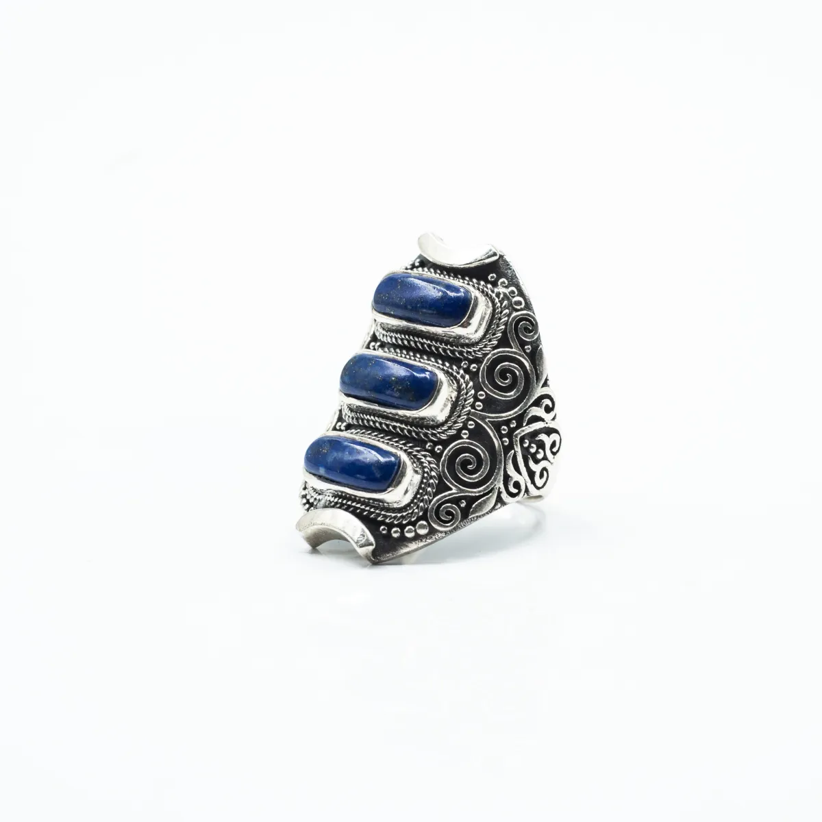 Inel lung dungi lapis lazuli Argint