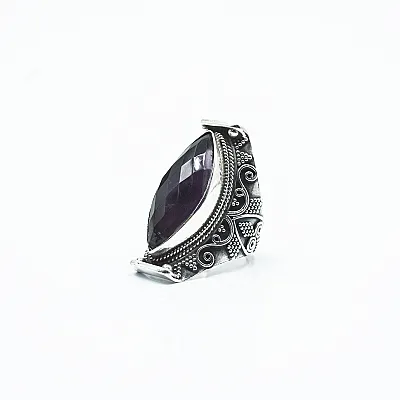 Inel oval ascutit ametist Argint - 2
