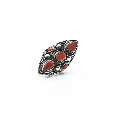 Inel lung ascutit buline coral Argint - 1