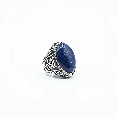 Inel oval picaturi lapis lazuli Argint - 4