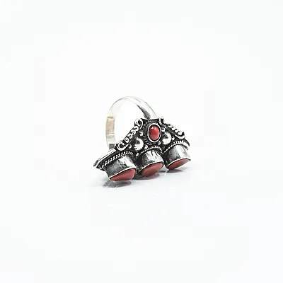 Inel lung ascutit buline coral Argint - 4