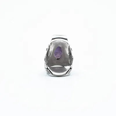 Inel oval ascutit ametist Argint - 4