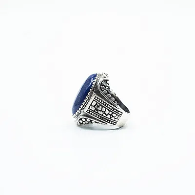 Inel oval picaturi lapis lazuli Argint - 2