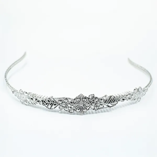 Tiara model floral Argint